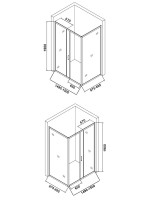 Душевой уголок Orange E23 15090TB 150х90 см, стекло прозрачное, профиль черный матовый
