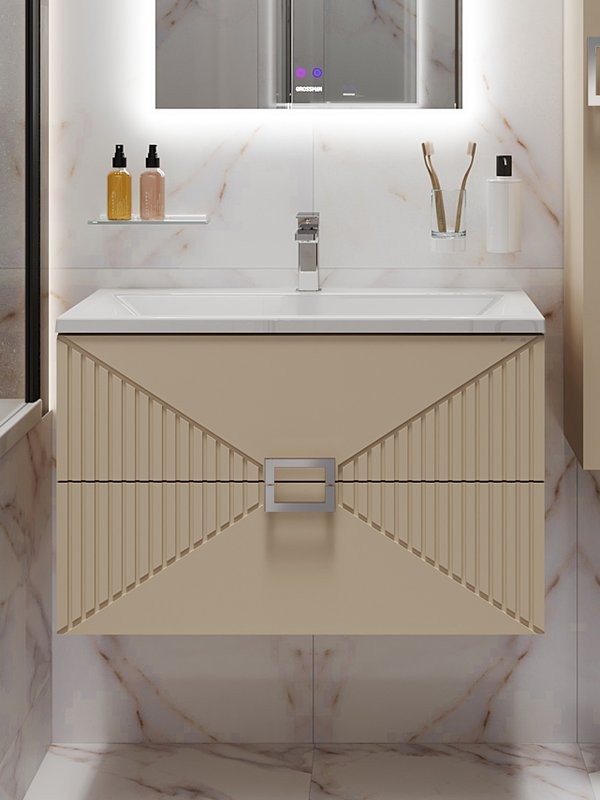 Тумба под раковину без столешницы Grossman Луксор 60 матовая бежевая