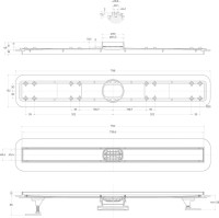 Душевой трап (лоток) BelBagno Luce BB-LD-LUCE-80-NERO 75 см, матовый черный