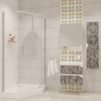 Душевой уголок Niagara Nova NG-6634-08 100x100, пятиугольный, хром