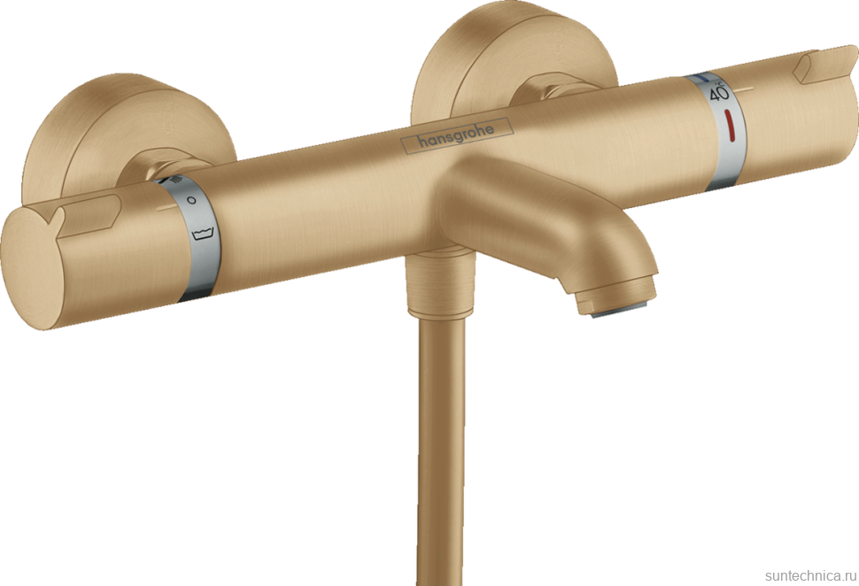 Термостатический смеситель Hansgrohe Ecostat Comfort 13114140 для ванны с душем, шлифованная бронза