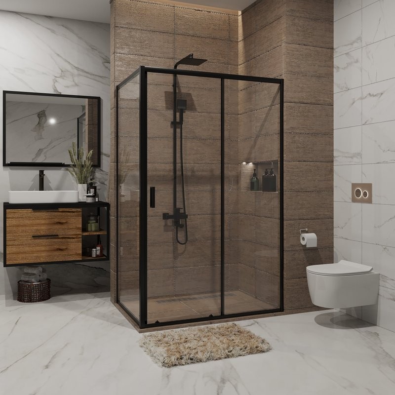 Душевой уголок Niagara Nova NG-82-13AB-A90B 130x90, прямоугольный, черный