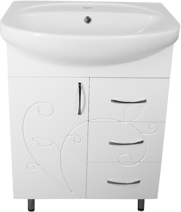 Тумба под раковину Style Line Эко Фьюжн №24 60, напольная, белая