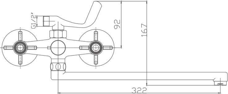 Смеситель с длинным изливом для ванны Haiba HB24 HB2224