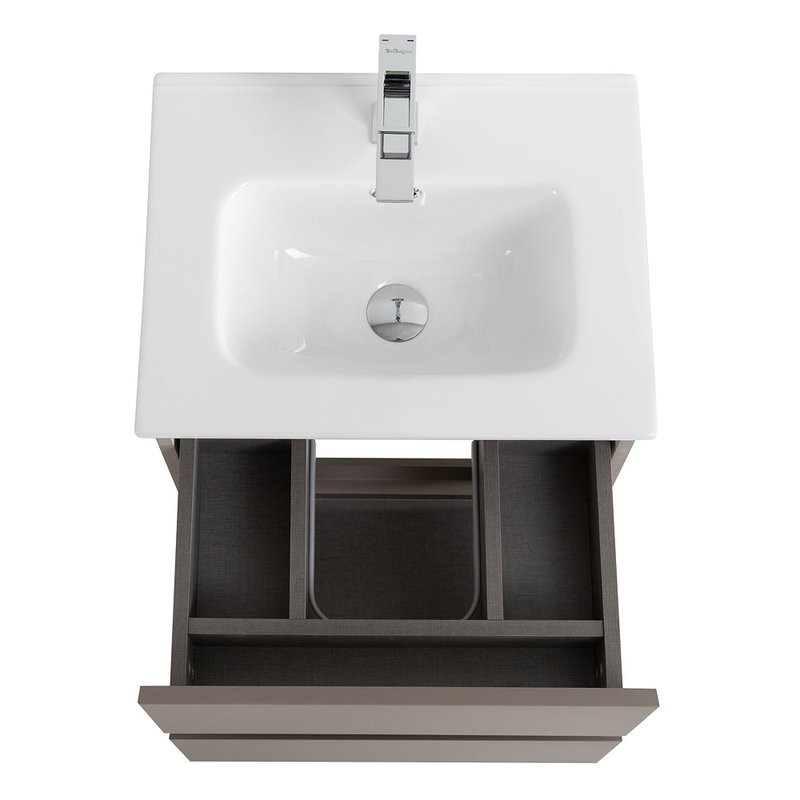 Тумба с раковиной BelBagno Kraft 39 50 подвесная, матовая бежевая, раковина bb500/390etl