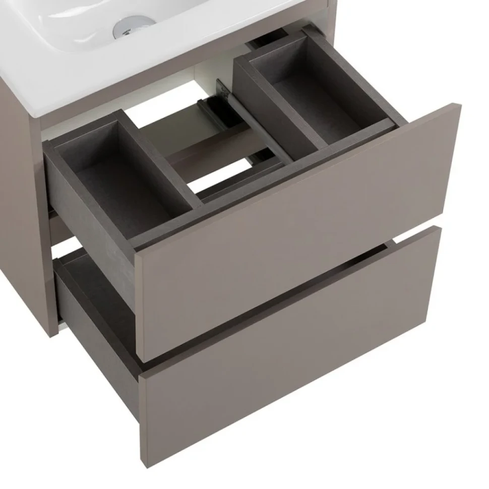 Тумба с раковиной BelBagno Kraft 39 50 подвесная, матовая бежевая, раковина bb500/390etl