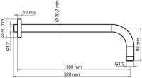Кронштейн для верхнего душа Wasserkraft A079