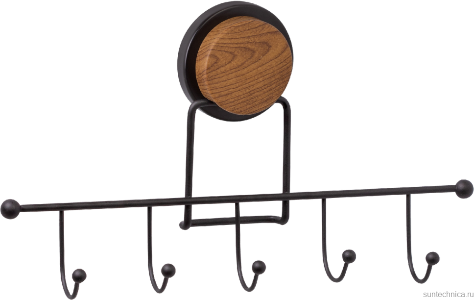 Крючок Fixsen Magic Wood FX-46005-5 5 крючков, черный
