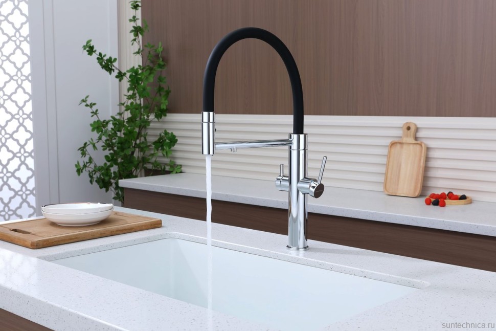 Смеситель для кухни Paulmark Nexus Ne213999-CR с гибким изливом, хром