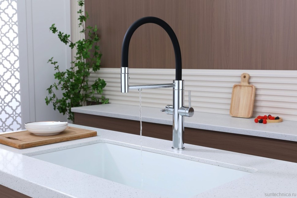 Смеситель для кухни Paulmark Nexus Ne213999-CR с гибким изливом, хром
