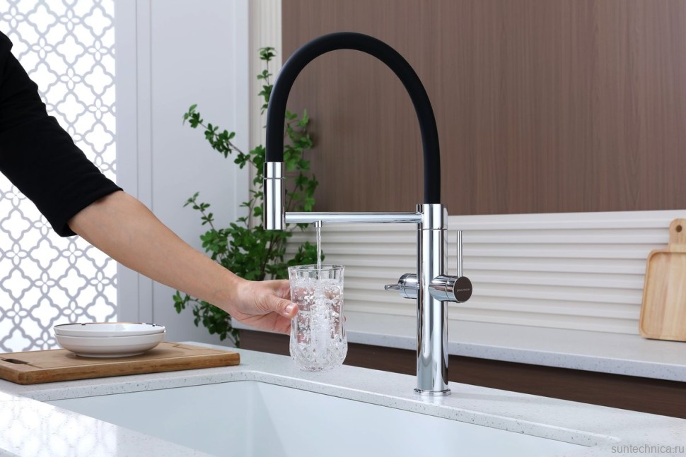 Смеситель для кухни Paulmark Nexus Ne213999-CR с гибким изливом, хром