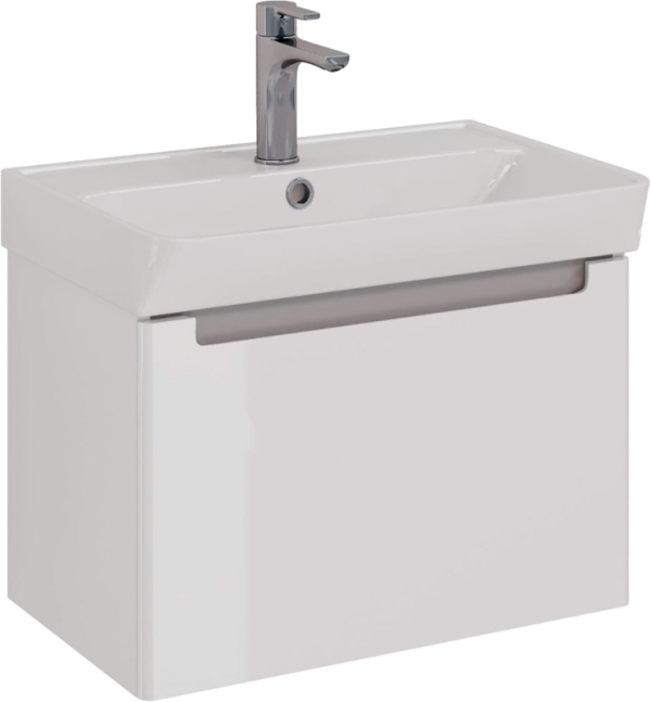 Тумба под раковину Lemark Buno mini 60 белая глянцевая, 1 ящик