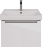 Тумба под раковину Lemark Buno mini 60 белая глянцевая, 1 ящик