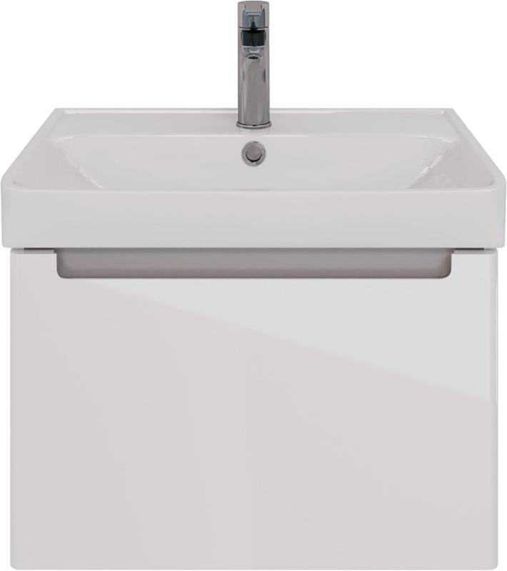 Тумба под раковину Lemark Buno mini 60 белая глянцевая, 1 ящик