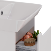 Тумба под раковину Lemark Buno mini 60 белая глянцевая, 1 ящик