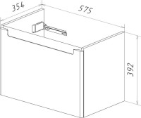 Тумба под раковину Lemark Buno mini 60 белая глянцевая, 1 ящик