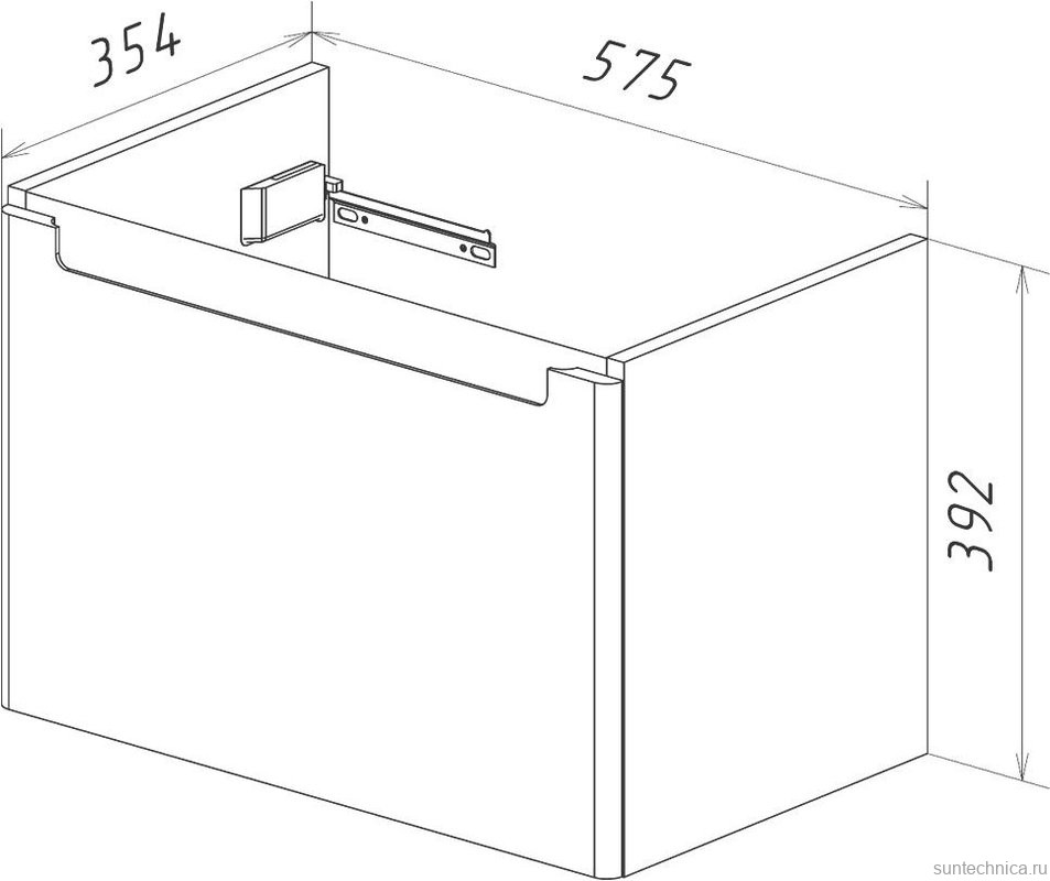 Тумба под раковину Lemark Buno mini 60 белая глянцевая, 1 ящик