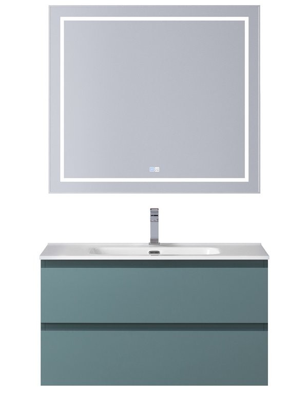 Мебель для ванной комнаты BelBagno Kraft 80 подвесная, матовая голубая, раковина bb800etl