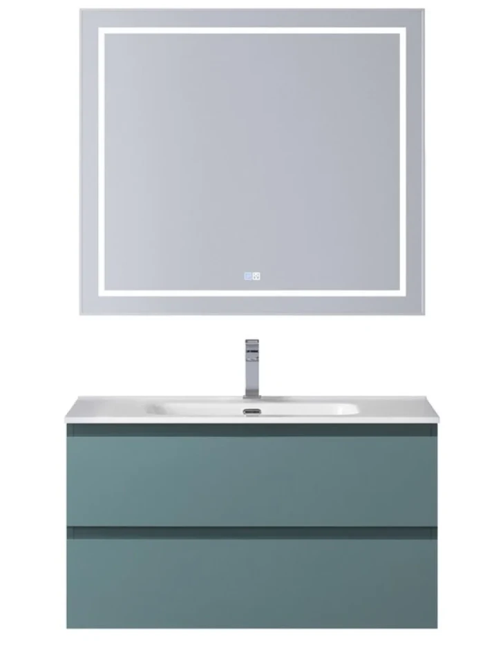 Мебель для ванной комнаты BelBagno Kraft 80 подвесная, матовая голубая, раковина bb800etl