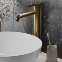 Смеситель для раковины Paini Brera 74PJ205OLL матовое золото