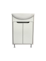 Тумба с раковиной Runo Эконова 50 напольная, серо-оливковая