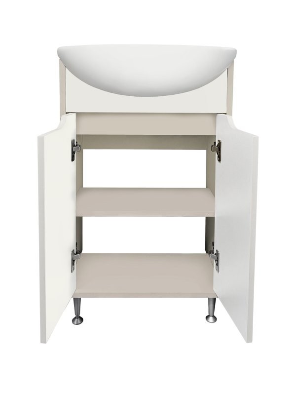 Тумба с раковиной Runo Эконова 50 напольная, серо-оливковая