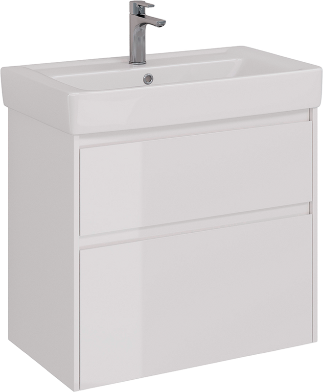 Тумба с раковиной Lemark Combi 80 белая глянцевая