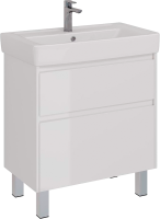 Тумба с раковиной Lemark Combi 80 белая глянцевая