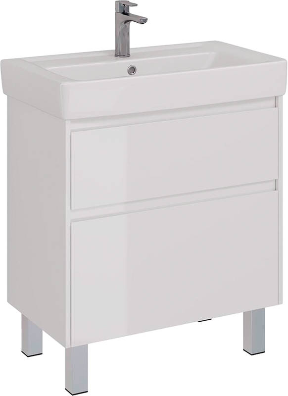 Тумба с раковиной Lemark Combi 80 белая глянцевая