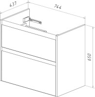 Тумба с раковиной Lemark Combi 80 белая глянцевая