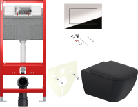 Комплект Унитаз подвесной Duravit Happy D.2 2222098900 rimless + Крышка + Звукоизоляция TECE Profil TECEprofil 9 200 010 + Инсталляция TECEprofil Uni 2.0 9300302 + Кнопка Now 9 240 401 хром глянцевый + Крепления TECEprofil 9380014