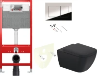 Комплект Унитаз подвесной Duravit Happy D.2 2222098900 rimless + Крышка + Звукоизоляция TECE Profil TECEprofil 9 200 010 + Инсталляция TECEprofil Uni 2.0 9300302 + Кнопка Now 9 240 401 хром глянцевый + Крепления TECEprofil 9380014
