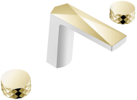 Смеситель для раковины Boheme Venturo 150-WG-DIAMOND белый, золото