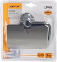 Держатель туалетной бумаги Fixsen Comfort Chrome FX-85010 с крышкой, хром Держатель туалетной бумаги Fixsen Comfort Chrome FX-85010 с крышкой, хром