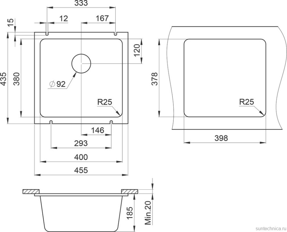 Мойка кухонная Granula 3801, арктик