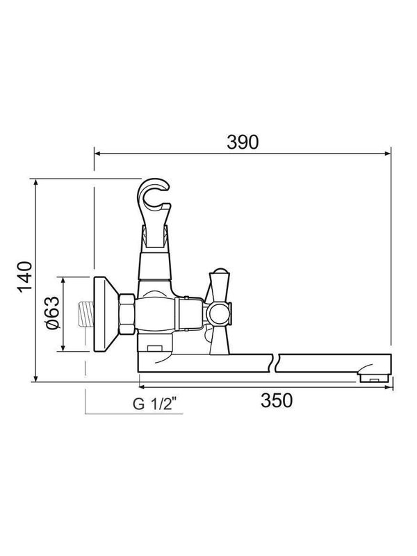 Смеситель с длинным изливом для ванны РМС SL138-143P