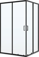 Душевой уголок BelBagno Uno -195 AH 2 120/100 C Nero профиль черный, стекло прозрачное