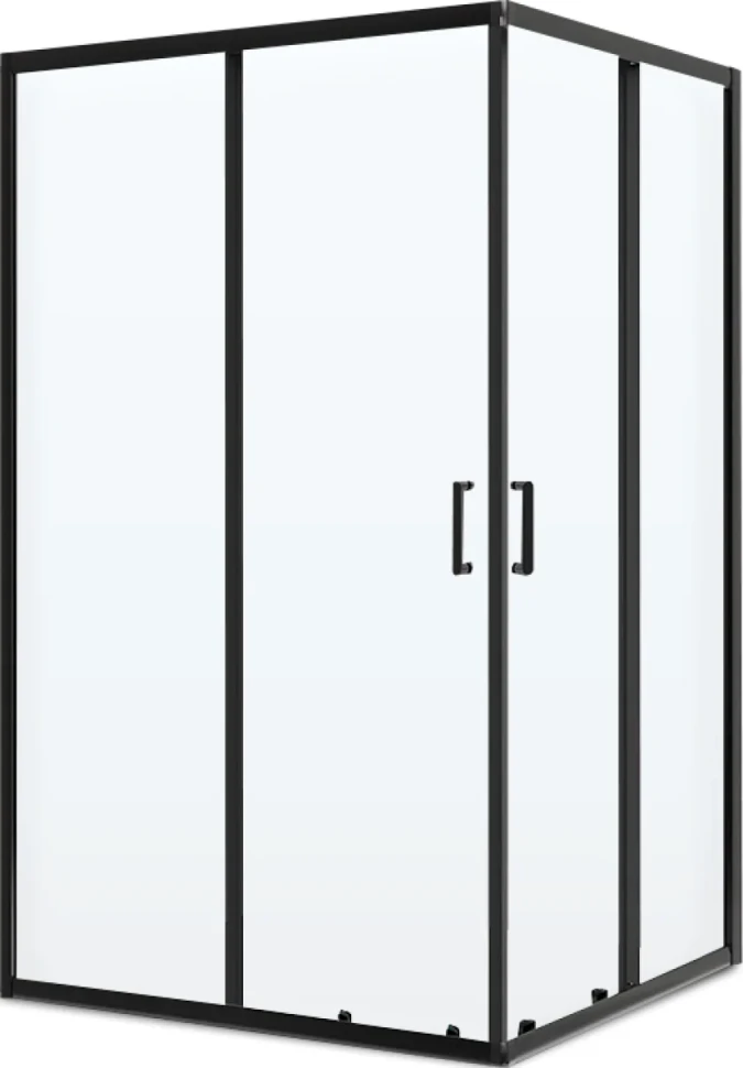 Душевой уголок BelBagno Uno -195 AH 2 120/100 C Nero профиль черный, стекло прозрачное