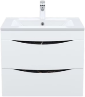 Тумба с раковиной IDDIS Cloud 60 подвесная, белая, черный мрамор