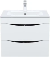 Тумба с раковиной IDDIS Cloud 60 подвесная, белая, черный мрамор