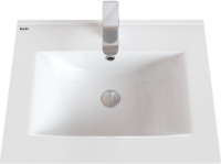 Тумба с раковиной IDDIS Cloud 60 подвесная, белая, черный мрамор