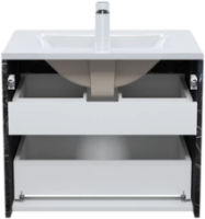 Тумба с раковиной IDDIS Cloud 60 подвесная, белая, черный мрамор