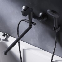 Смеситель с длинным изливом для ванны AM.PM Gem F90A90122 черный