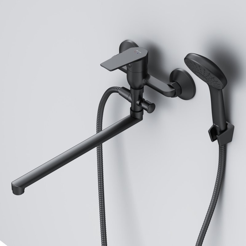 Смеситель с длинным изливом для ванны AM.PM Gem F90A90122 черный