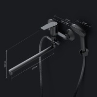 Смеситель с длинным изливом для ванны AM.PM Gem F90A90122 черный