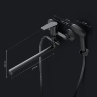 Смеситель с длинным изливом для ванны AM.PM Gem F90A90122 черный Смеситель с длинным изливом для ванны AM.PM Gem F90A90122 черный