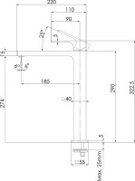 Смеситель для раковины Remer Absolute AU10L хром