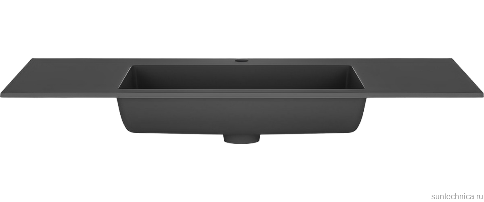 Тумба с раковиной Vincea Chiara 2D 100, 2 ящика, дуб табак, с черной раковиной