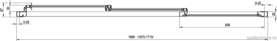 Шторка на ванну Ravak Supernova AVDP3-170 Transparent, профиль сатин