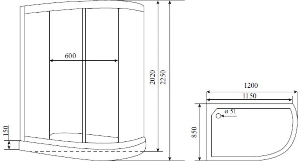 Душевая кабина Timo Standart T-5502R